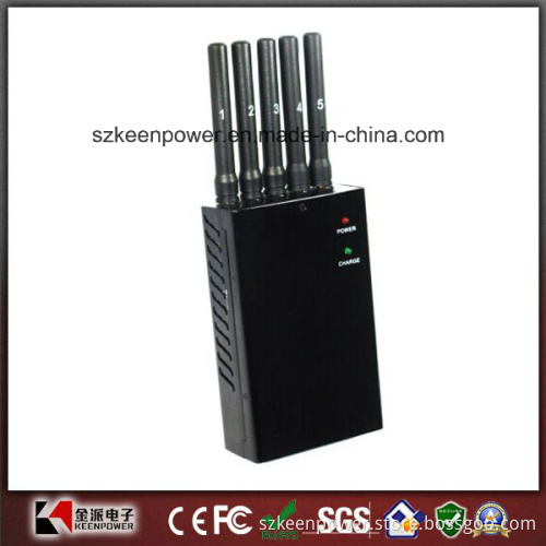 5 Antenna Portable Cell Phone Jammer + GPS L1 L2 L5 Jammer